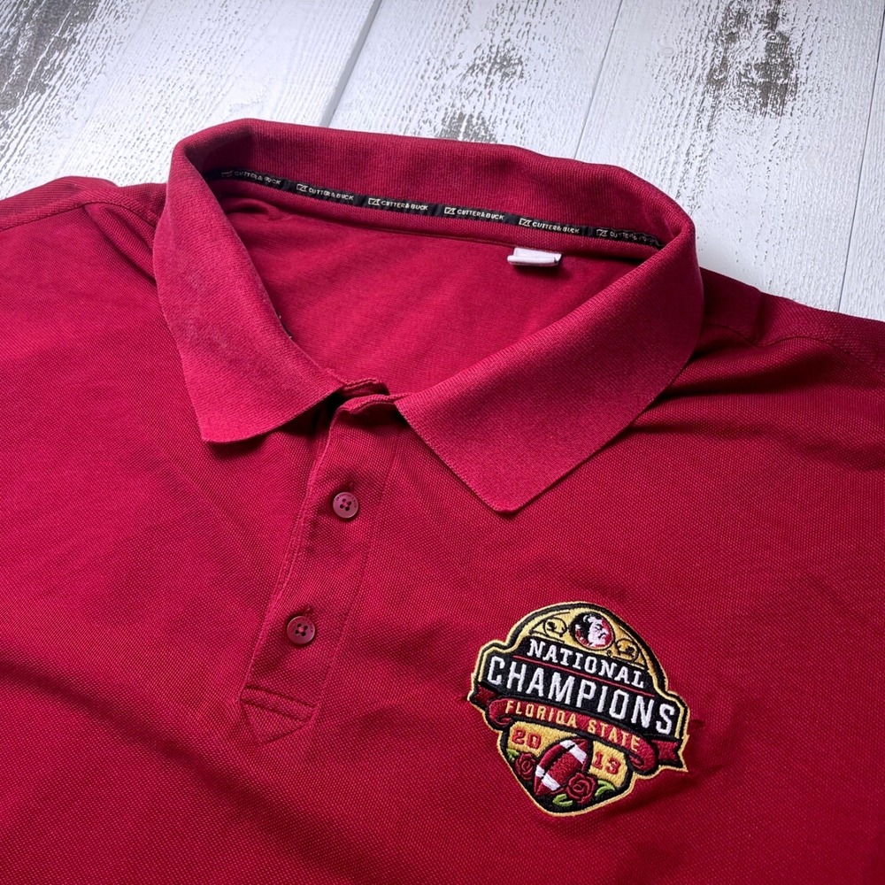 Cutter & Buck Florida State Polo Mens 5XB Red 2013 National Champions Shirt